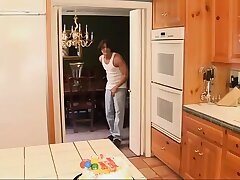 Blonde sitter is eager for some fucking on kitchen counter