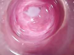 Camera deep inwards Mia's teenage tight vagina