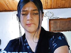My stepsister watches a porno movie and gets highly horny, she asks me to penetrate her because she can't stand the urge an