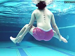 Damsel Dee uber-cute timid Czech teenie swimming