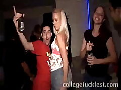 Slutty platinum-blonde teenager gargles school stiffy