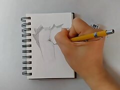 Julia Ann's Naked Hips Drawing