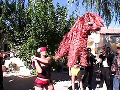 Sexy youthfull milky ass fucking brunette woman next door in pink mesh boinks a large rod