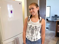 Naughty daughter-in-law bribes step-father for hookup lesson
