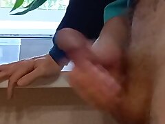 a friend needed my sperm and she jerks off my fuckpole until I cum in a jar