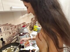Boinked a neighbor wife in the kitchen while she cooking dinner