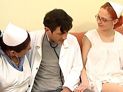 Threesome with 2 young nurses and many orgasms!