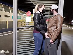 Julia-Winter Extraordinary public at Bremen Central Station - sprayed in the face - torn up on the platform