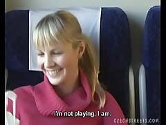 Czech streets Blonde girl in instruct