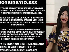Cute Hotkinkyjo knuckle her ass and thrust it open for us all