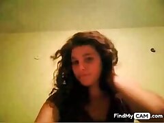 Cute dark-haired thumbs on cam