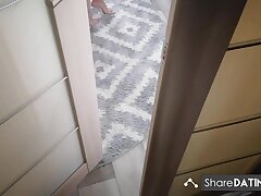 he snooped on as sister puts on stockings, could not fight back and torn up he