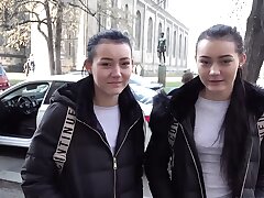 youthful puny tits hard-core - naive twins