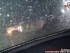 Blowjob and swallow at mc donalds ins car public teenage point of view