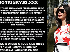 Hotkinkyjo red leafs sundress & huge anal dildo from mrhankey in public