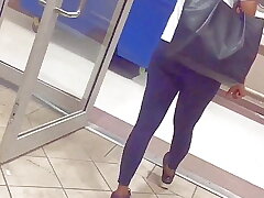nice combined lady in black stretch pants