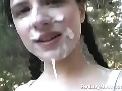 Public Cumshot-Lena Ramon Walks in Public dressed in yam-sized Rodney Geyser