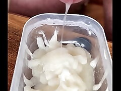 Cumbull Gokkun! Collecting Semen. Britney Swallows guzzling over a dozen cum fountains