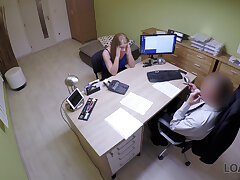 Bad agent pokes good schoolgirl girl and approves her documents