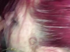 Milky crimson head gets Big black cock cim