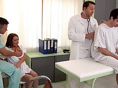 Polyclinic threesome with Milf Therapist Dominica Phoenix leads to dual invasion