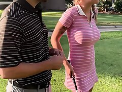 Humungous Breasts Towheaded Teenie Gabbie Carter Bashes A Hole-In-One