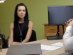 LOAN4K. Bony brunette passes real fuck-fest casting at loan agen