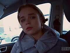 Debt4k. Babe couldnt pay the debt for enormous tits so collector
