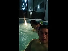 I invite my friend to swim, I end up sucking my trouser snake