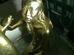 Gold painted Asian romp