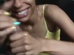 Wild tart Muddy gargle big black cock blowjob