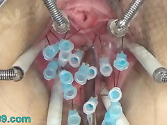Extraordinary German BDSM Needles internal Gash Cervix and Tits