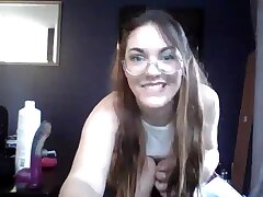 College lady attire - camgirl masturbates with a fuck stick and her wand
