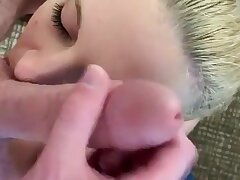 Monstrous Eyed Blonde Takes Gigantic Facial