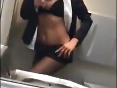 hot flight attendant livestreams hot webcam show