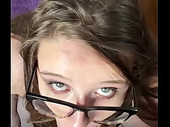 Plus-size fellating and jacking huge cock POV blowjob