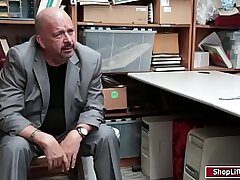 Mall officer fucks a teenie shoplifter