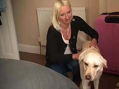 Fat man caboose romps his bony ash-blonde wifey