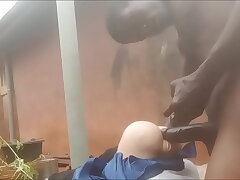 Yam-sized spear fucked bald pussy