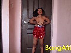 Black with nice boobs wiggles them