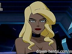 Justice League Hentai - Canary pulverized in a Display