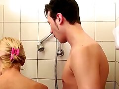 German Step-Mom help Sonny in Douche and Seduce to Fuck