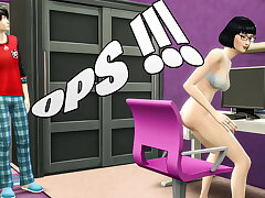 Chinese stepson catches his stepmom milking in front of his computer and he blackmails her to have fuck-fest with her otherwise he tells everyone