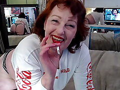 897 Dawnskye1962 smoking a cigarette and attempting to cause your cock to throb totally clothed