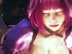 Kokoro Maid with Her Yam-sized Udders Full of Cum - Animation