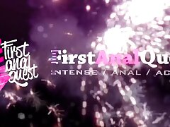FIRSTANALQUEST - Bootyful teenie Iris kiss-kiss endures first-ever time anal invasion