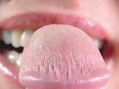 Close up blowjob, playing with my husbands hard boner head