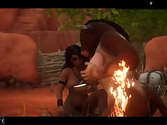 Mulatta is having a good time with Cowgirl - Wild Life