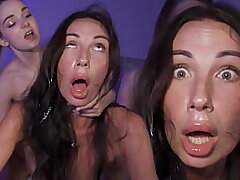 Enslaved Stupid Nubile Jizzes Her Brains Out During Cervix Crushing FFM Rough Fuck