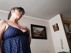 son-in-law asks stepmom to witness her fuckbox and knockers to give himself a handjob
